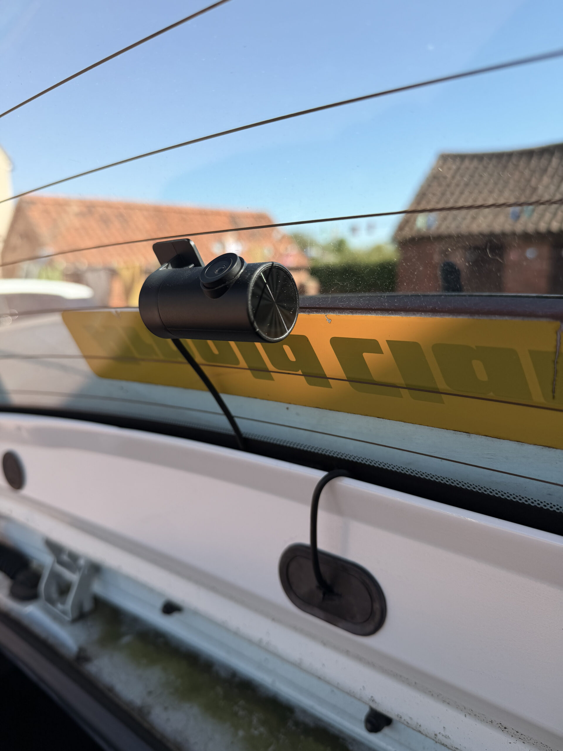 Road Angel Halo Elite rear camera professionally fitted in van rear window — clean hardwired install Nottinghamshire